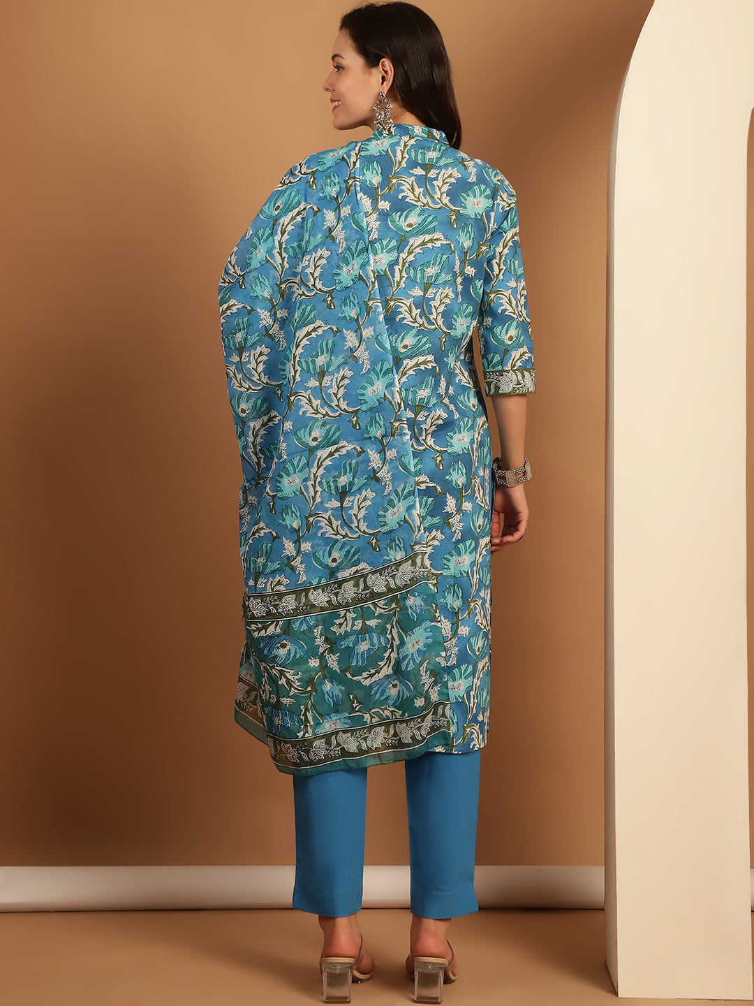 Aawari Cotton Printed Three Piece Suit Sets
