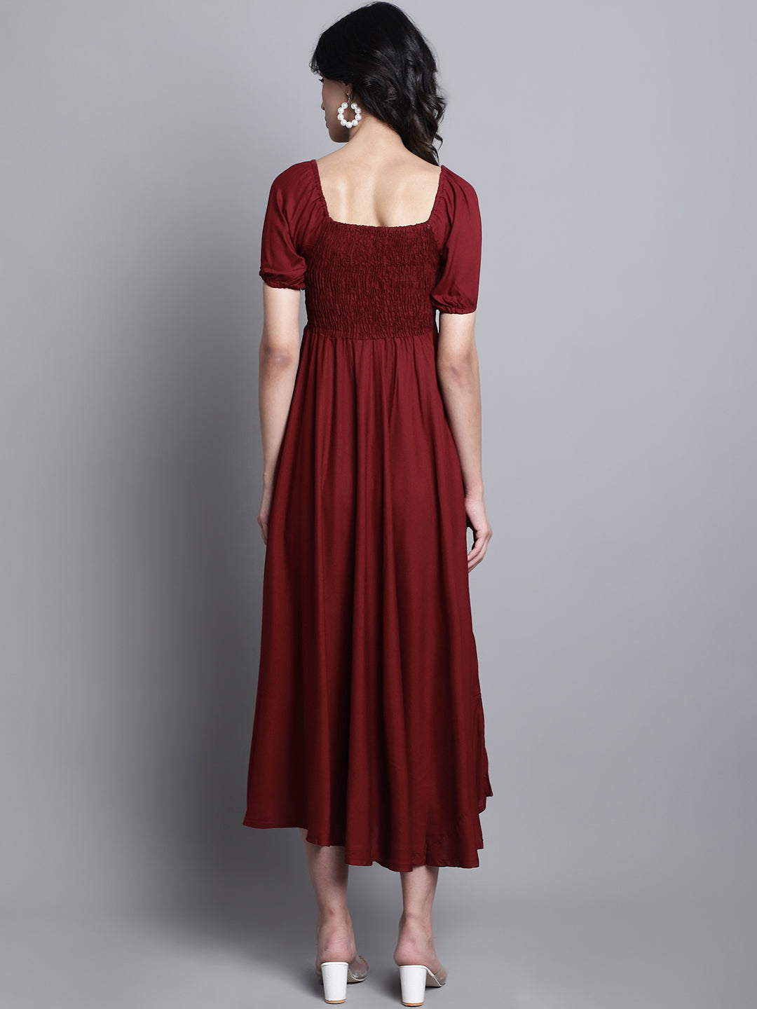 Aawari Women Rayon Solid Elegant Dresses