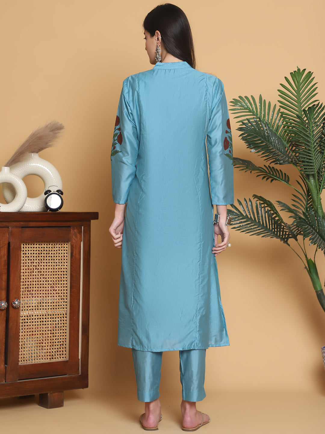 Aawari Chanderi Printed Two Piece Suit Set