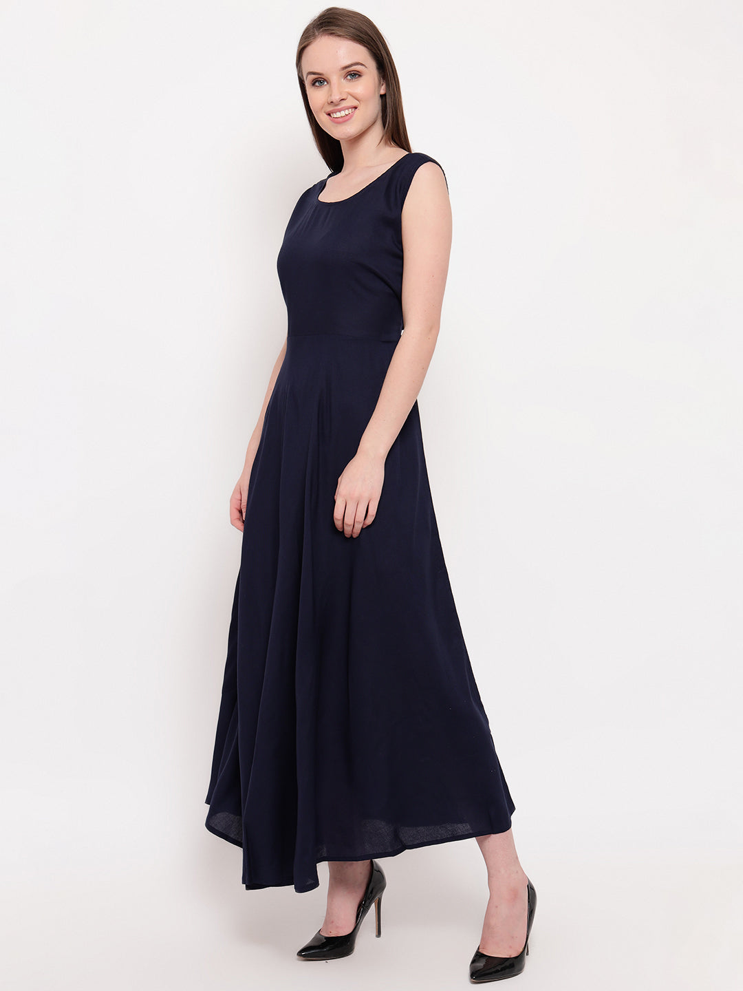 Aawari Fit & Flare Gown ( NAVY BLUE )