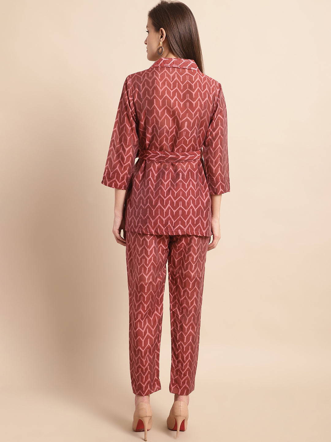 Aawari Women Chanderi Printed Shirt With Trouser