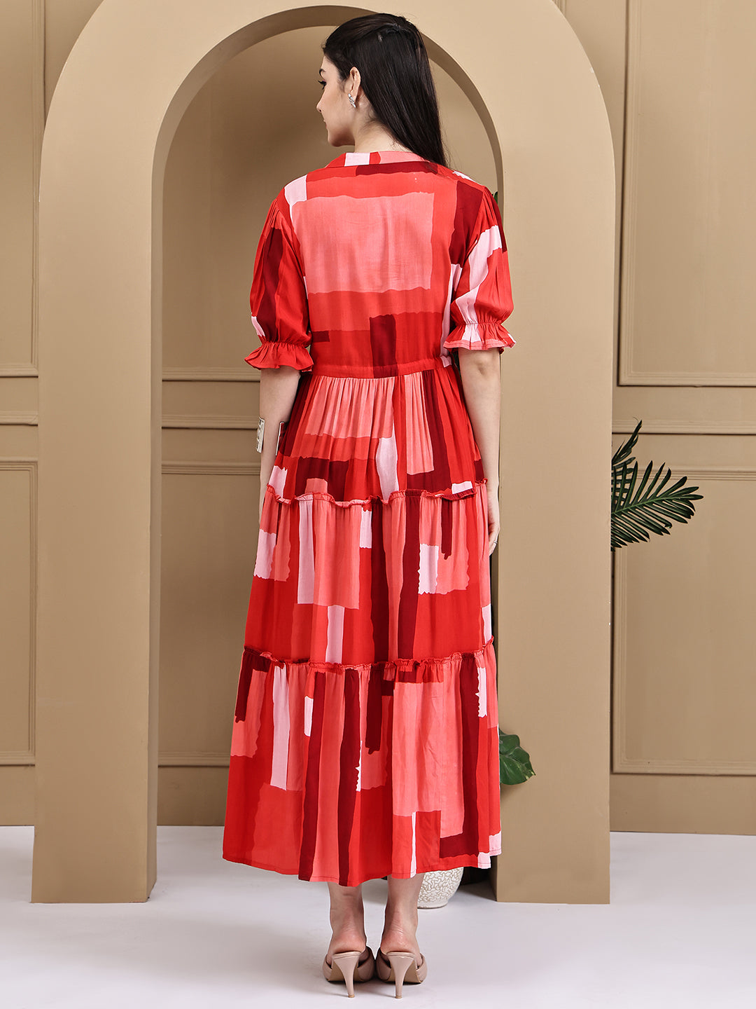 Aawari Rayon Printed Knot Dress