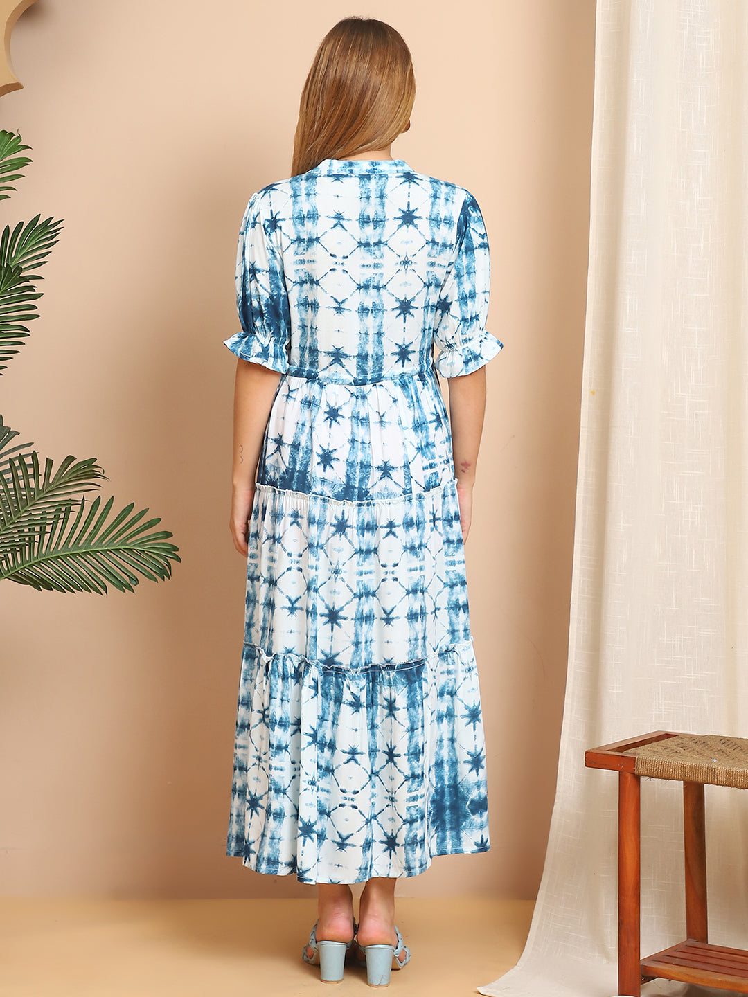 Aawari A-Line Rayon Printed Knot Dress