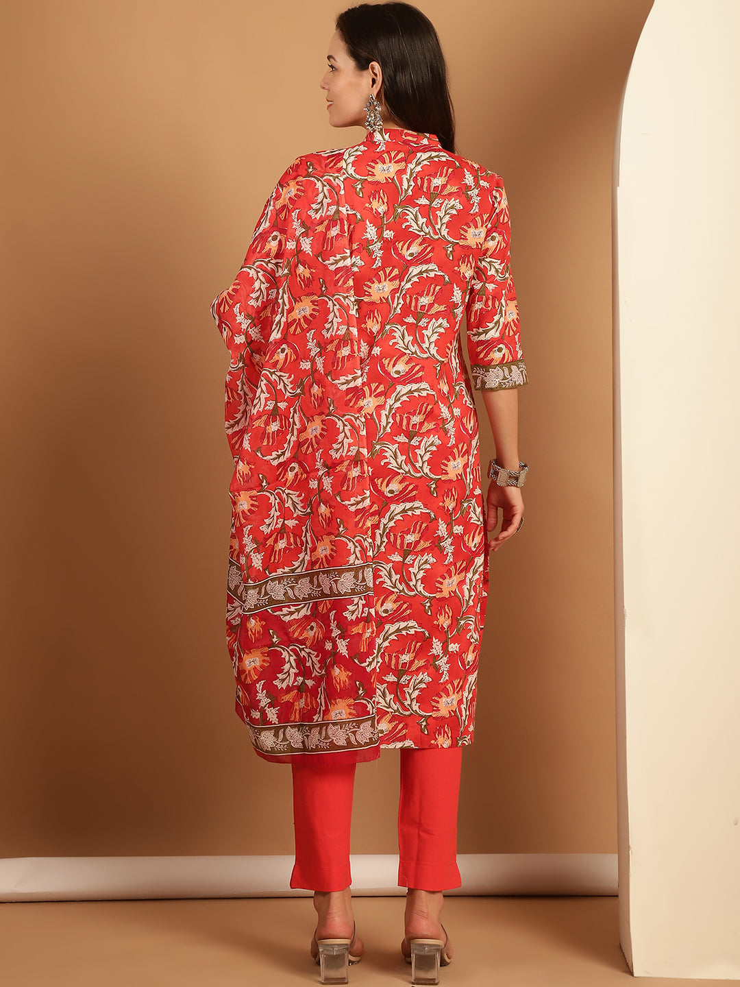 Aawari Cotton Printed Three Piece Suit Sets