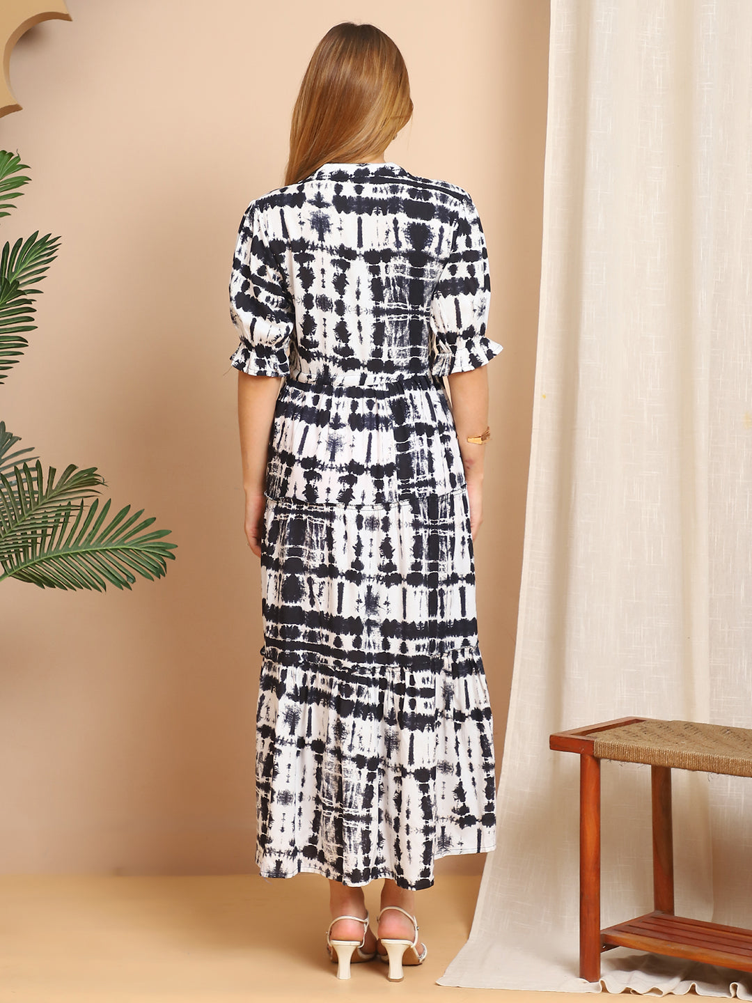 Aawari A-Line Rayon Printed Knot Dress