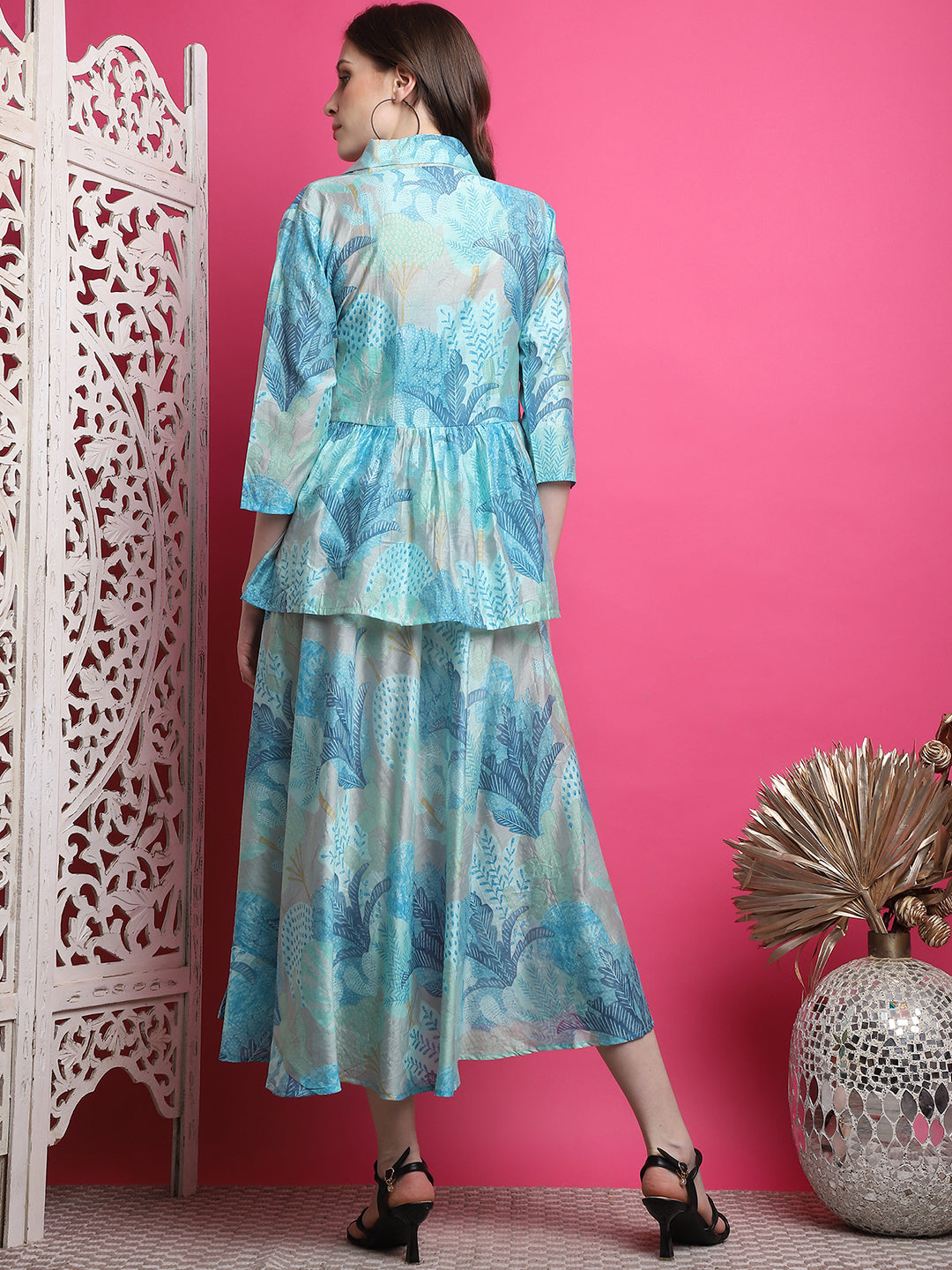 Aawari Women Chanderi Printed Dresses / Western Wear