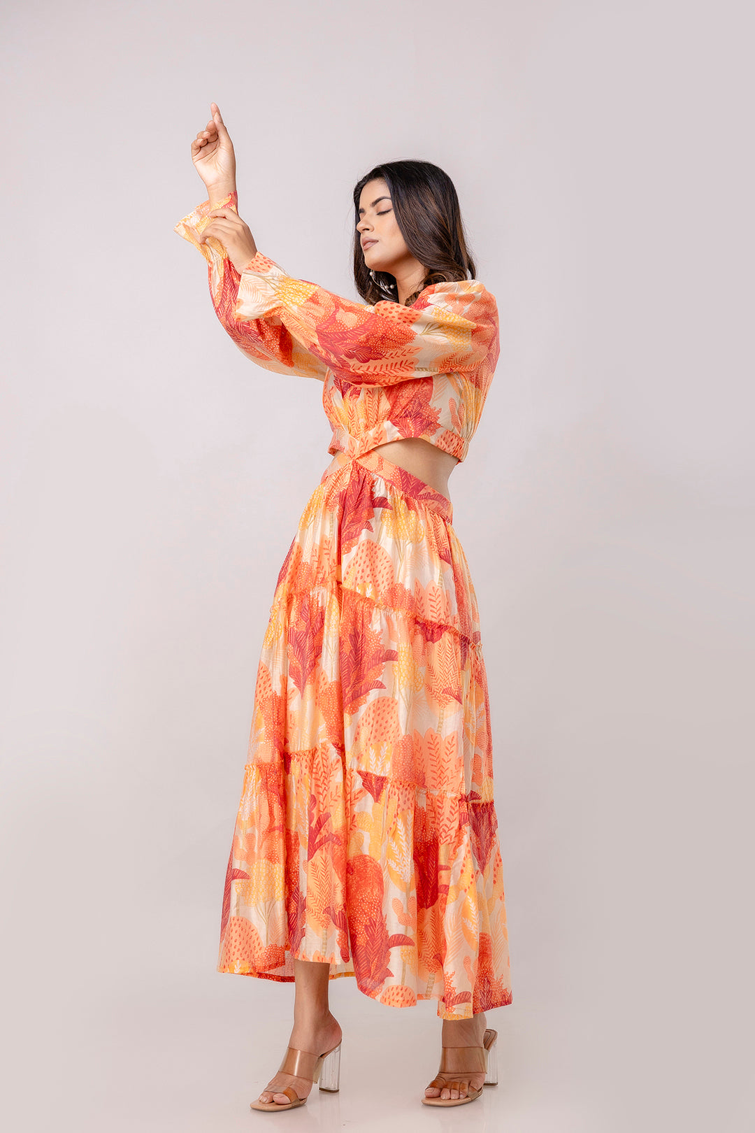 Aawari Women Chanderi Printed Dress