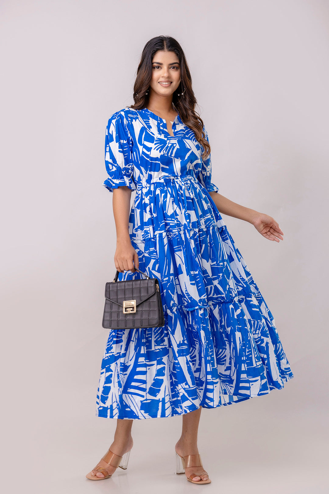 Aawari Women Cotton Printed Knot Dresses / Maxi Dresses / Western Wear