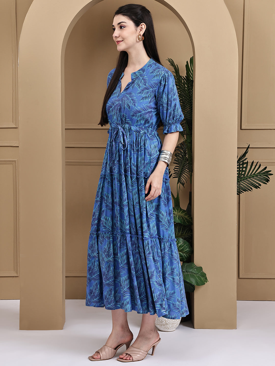 Aawari Cotton Printed Knot Dresses / Maxi Dresses / Western Wear