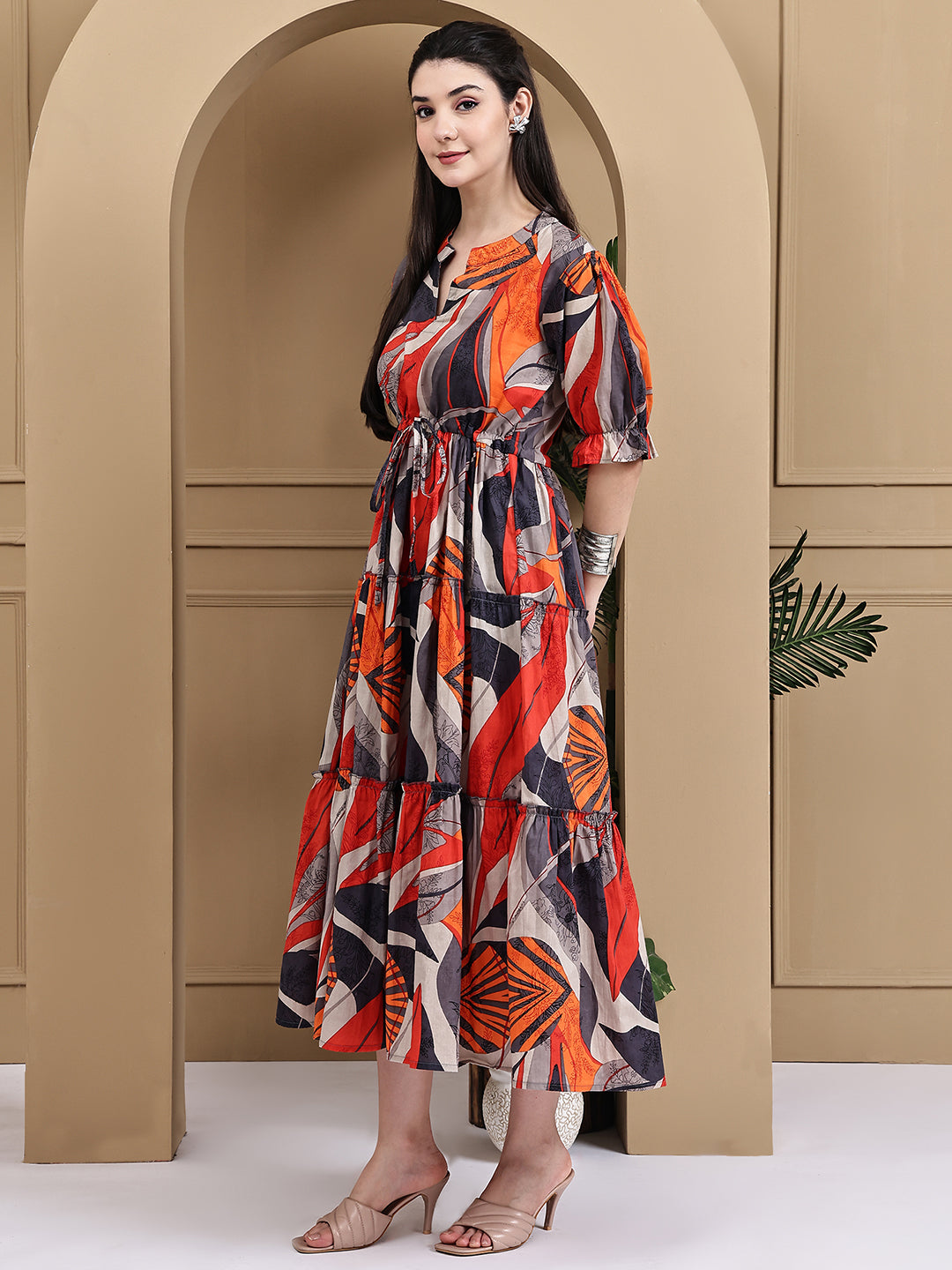 Aawari Cotton Unique Printed Knot Dress