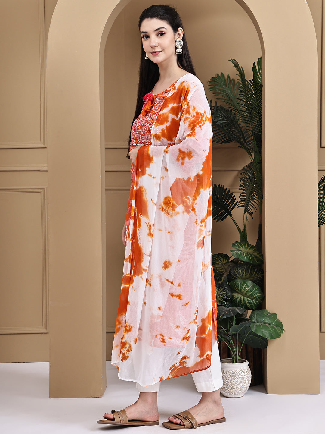 Aawari Cotton Printed Three Piece Suit Set