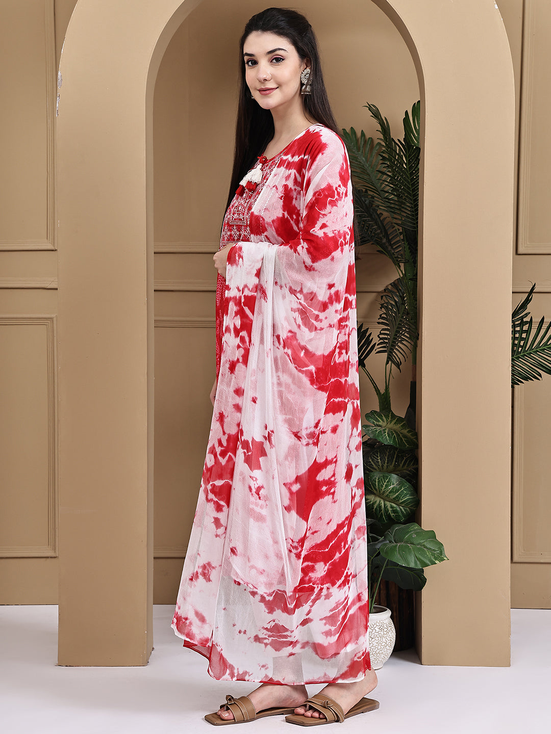 Aawari Cotton Printed Three Piece Suit Set