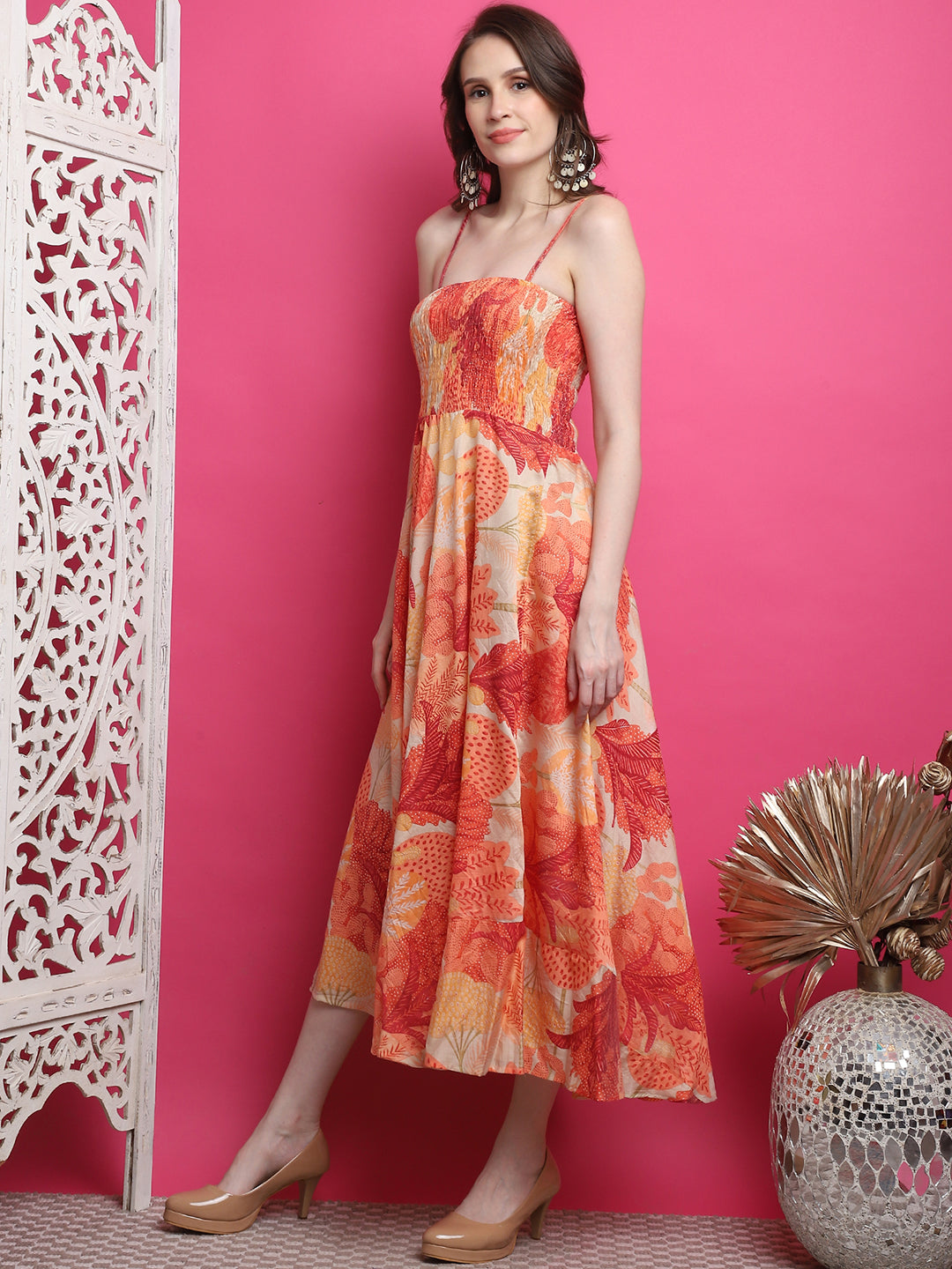 Aawari Women Chanderi Printed Dresses / Western Wear