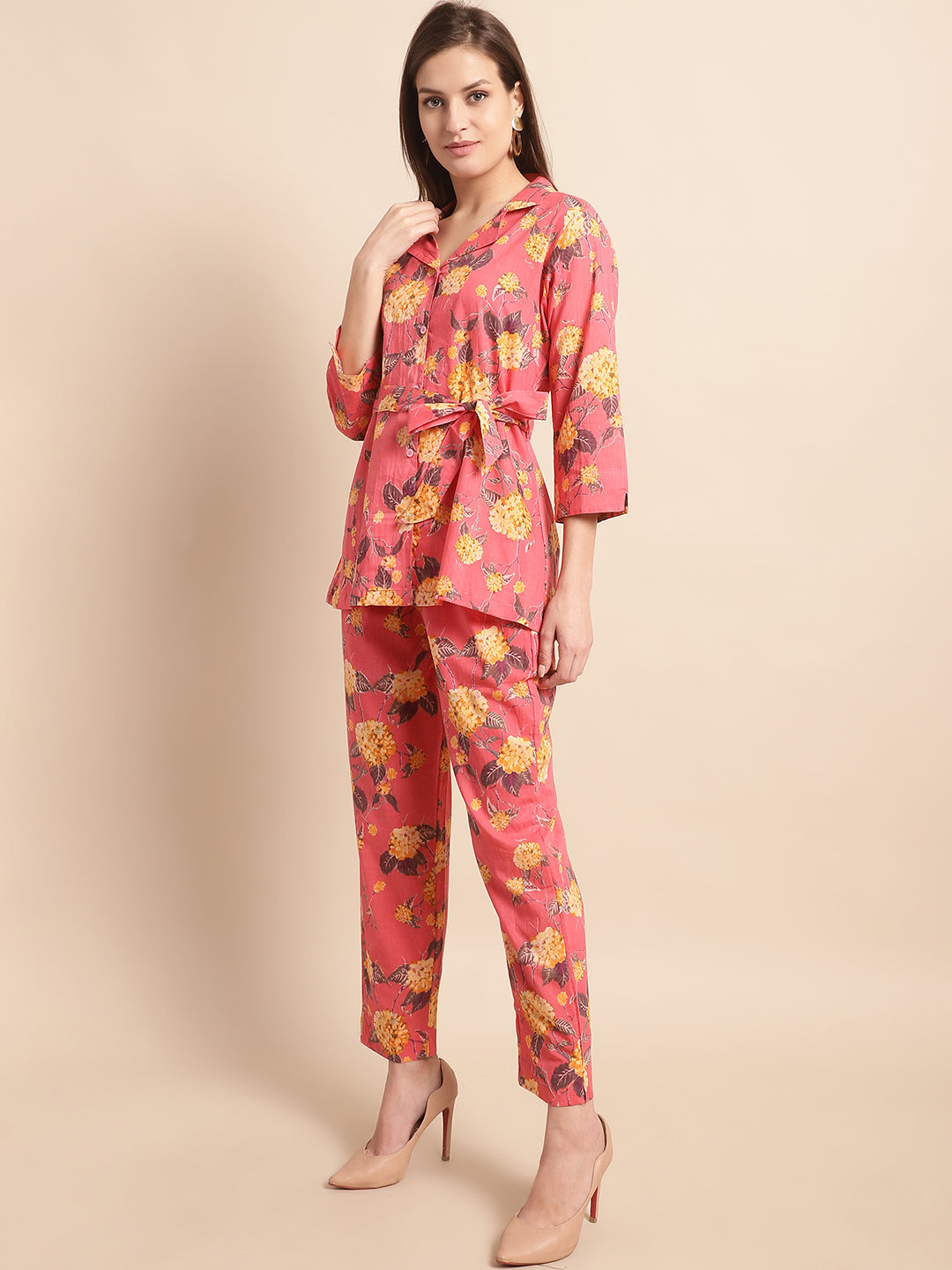 Aawari Women Cotton Printed Shirt With Trouser