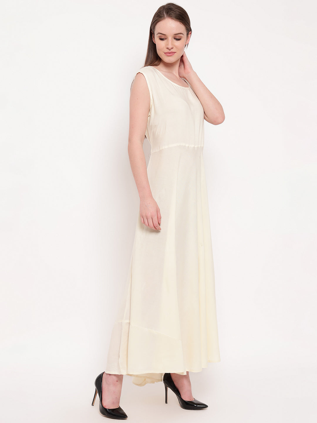 Aawari Fit & Flare Gown ( OFF WHITE )