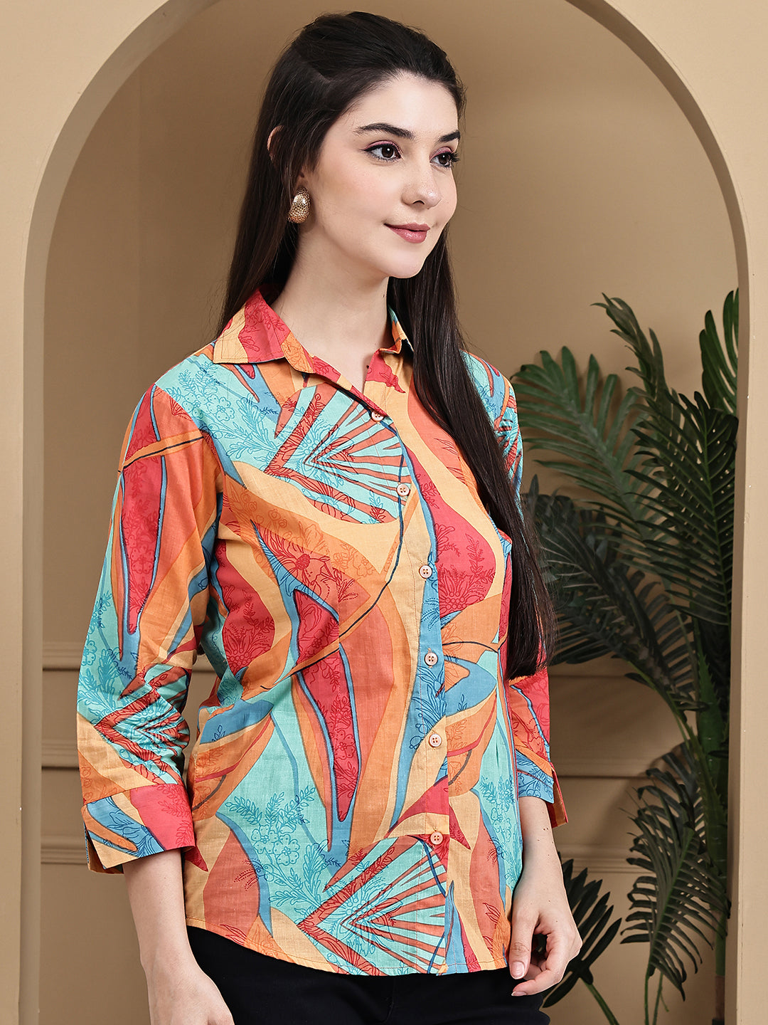 Aawari Women Chanderi Printed Shirt With Trouser