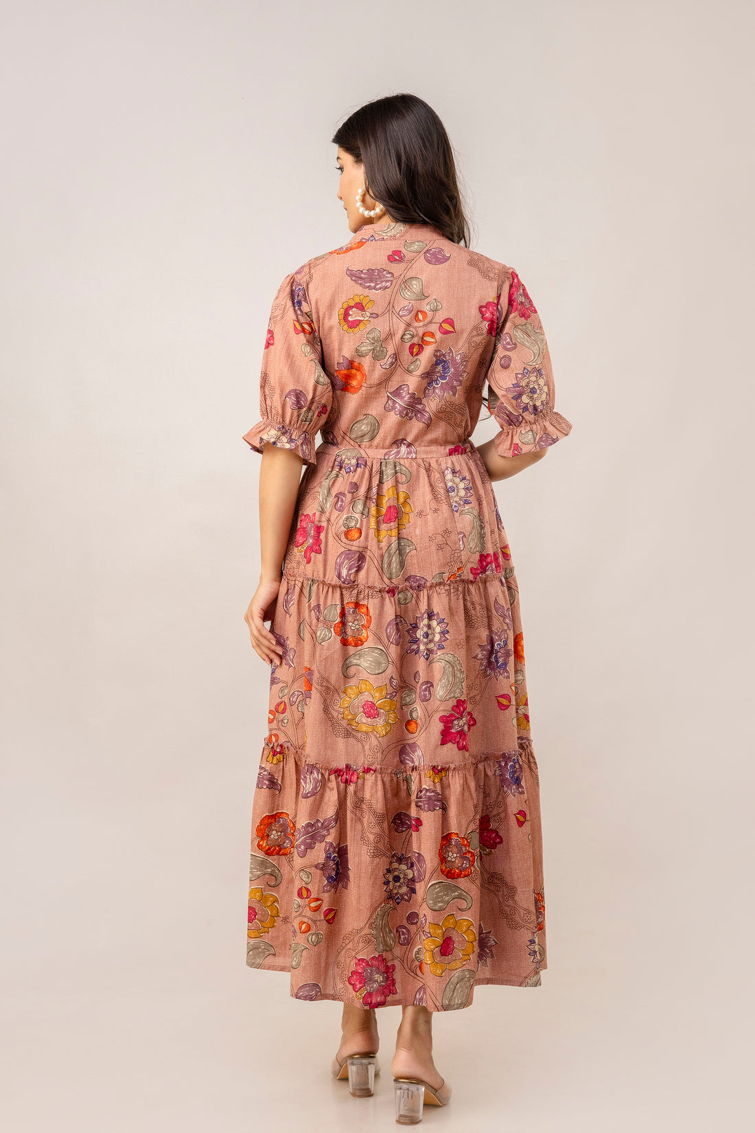Aawari Women Cotton Printed Knot Dress