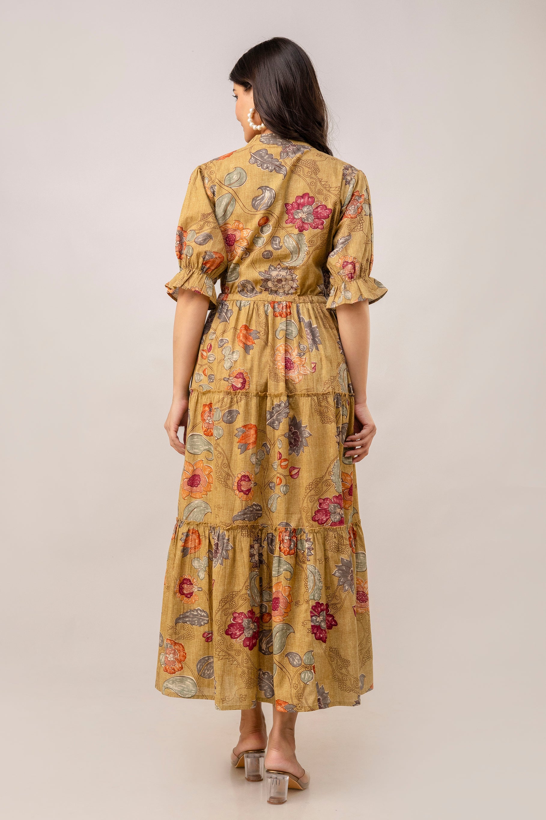 Aawari Women Cotton Printed Knot Dress