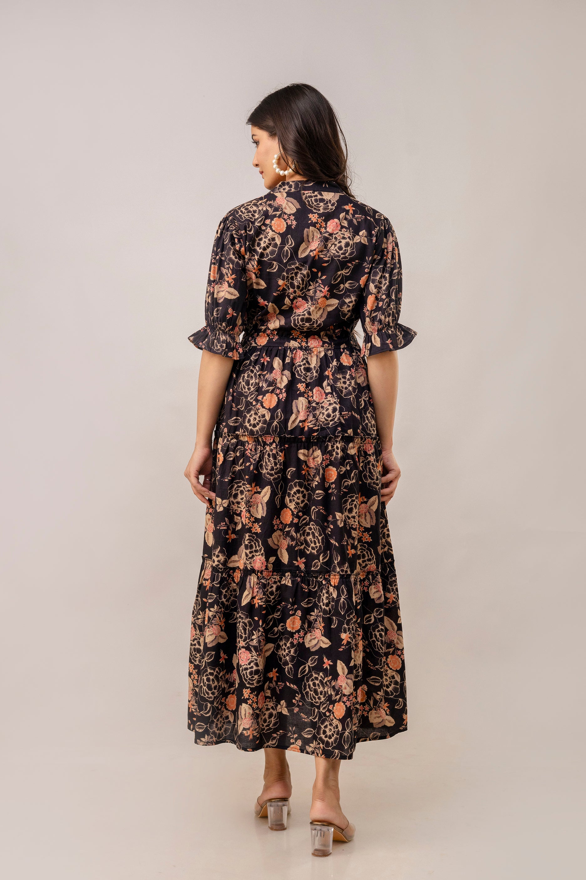 Aawari Women Cotton Printed Knot Dresses / Maxi Dresses / Western Wear