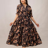 Aawari Women Cotton Printed Knot Dresses / Maxi Dresses / Western Wear