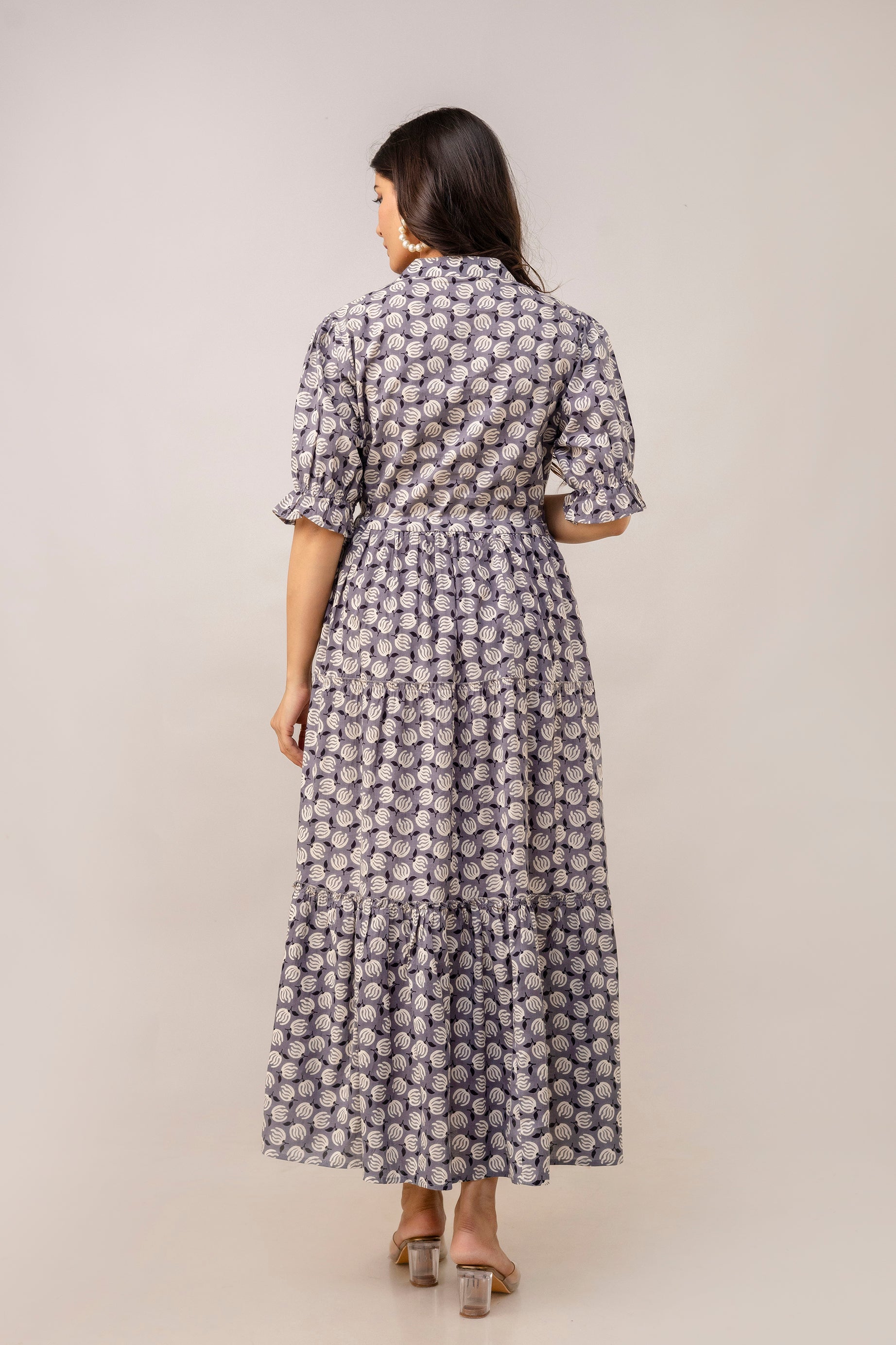 Aawari Women Cotton Printed Knot Dress