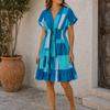 Women’s Aqua Breeze Printed Smocked Waist Flared Dress