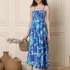 Aawari Rayon Printed Unique Spaghetti Strap Dress - Western Wear