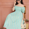 Aawari Unique Cotton Printed Off Shoulder Dresses / Maxi Dresses / Western Wear