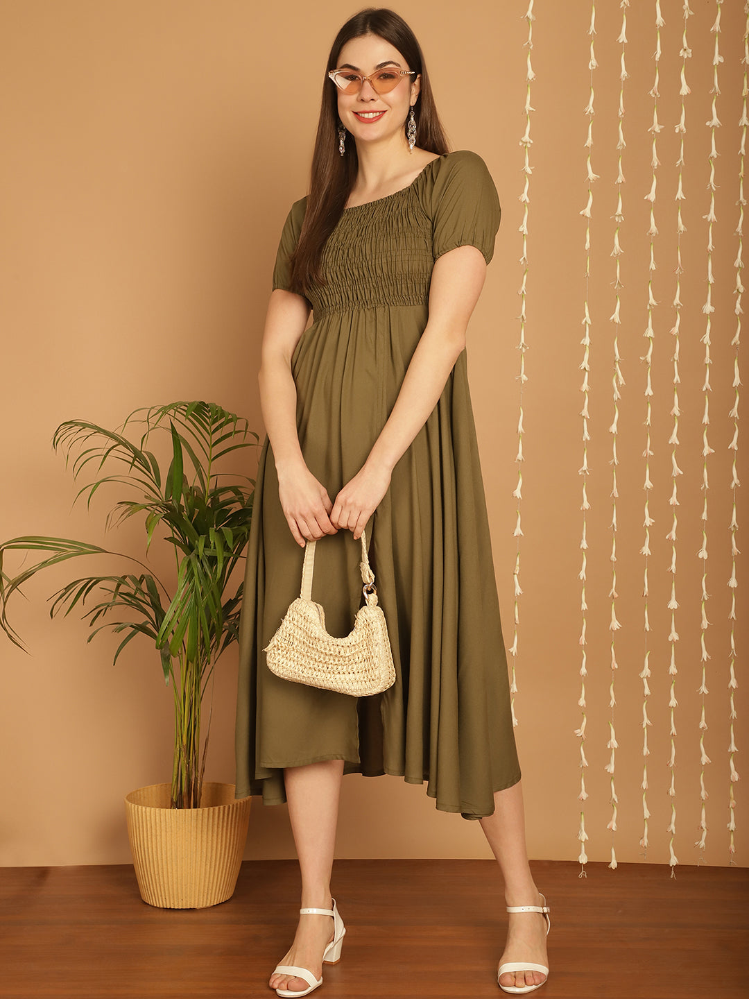 Women Bobbin Dress With Flared Cut
