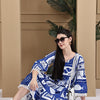 Aawari Cotton Printed Long Sleeve Dress - Midi Dresses / Western Wear