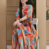 Aawari Women Cotton Printed Knot Dresses / Maxi Dresses / Western Wear