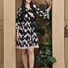 Aawari Cotton Printed Black & White Short Dress - Midi Dresses / Western Wear