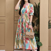 Aawari Women Cotton Printed Knot Dresses / Maxi Dresses / Western Wear