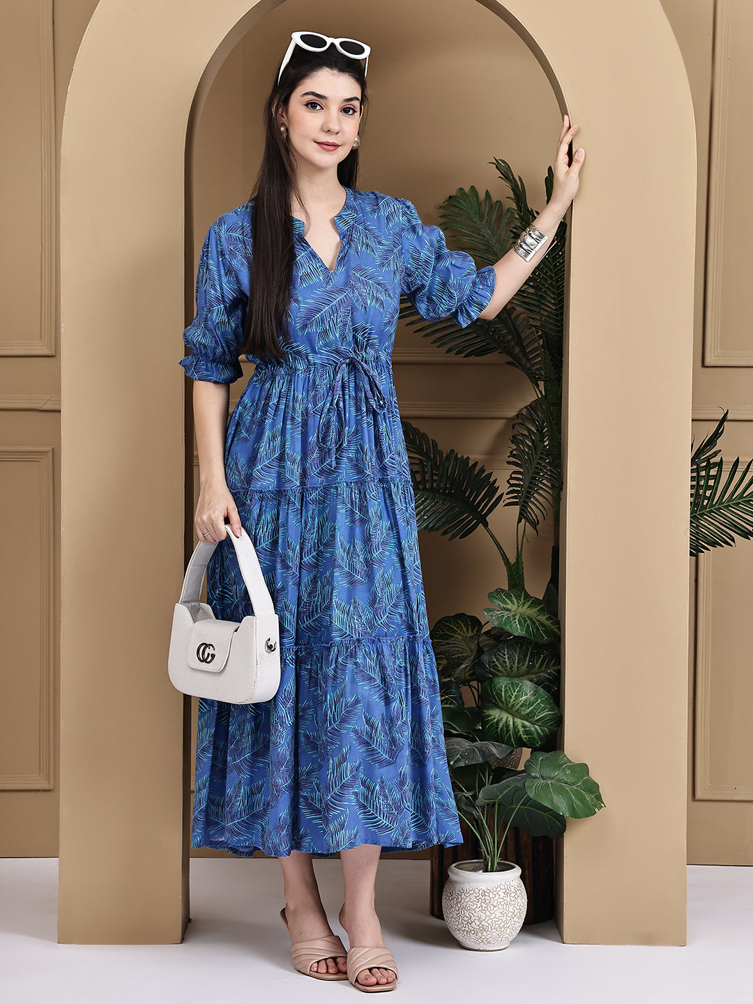 Aawari Cotton Printed Knot Dresses / Maxi Dresses / Western Wear