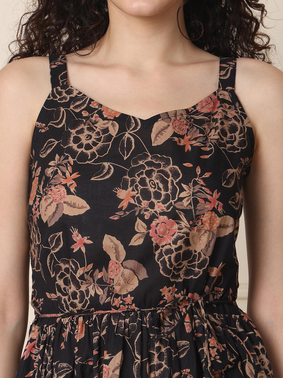 Aawari Cotton Printed Eye Catching Short Dress - Midi Dress