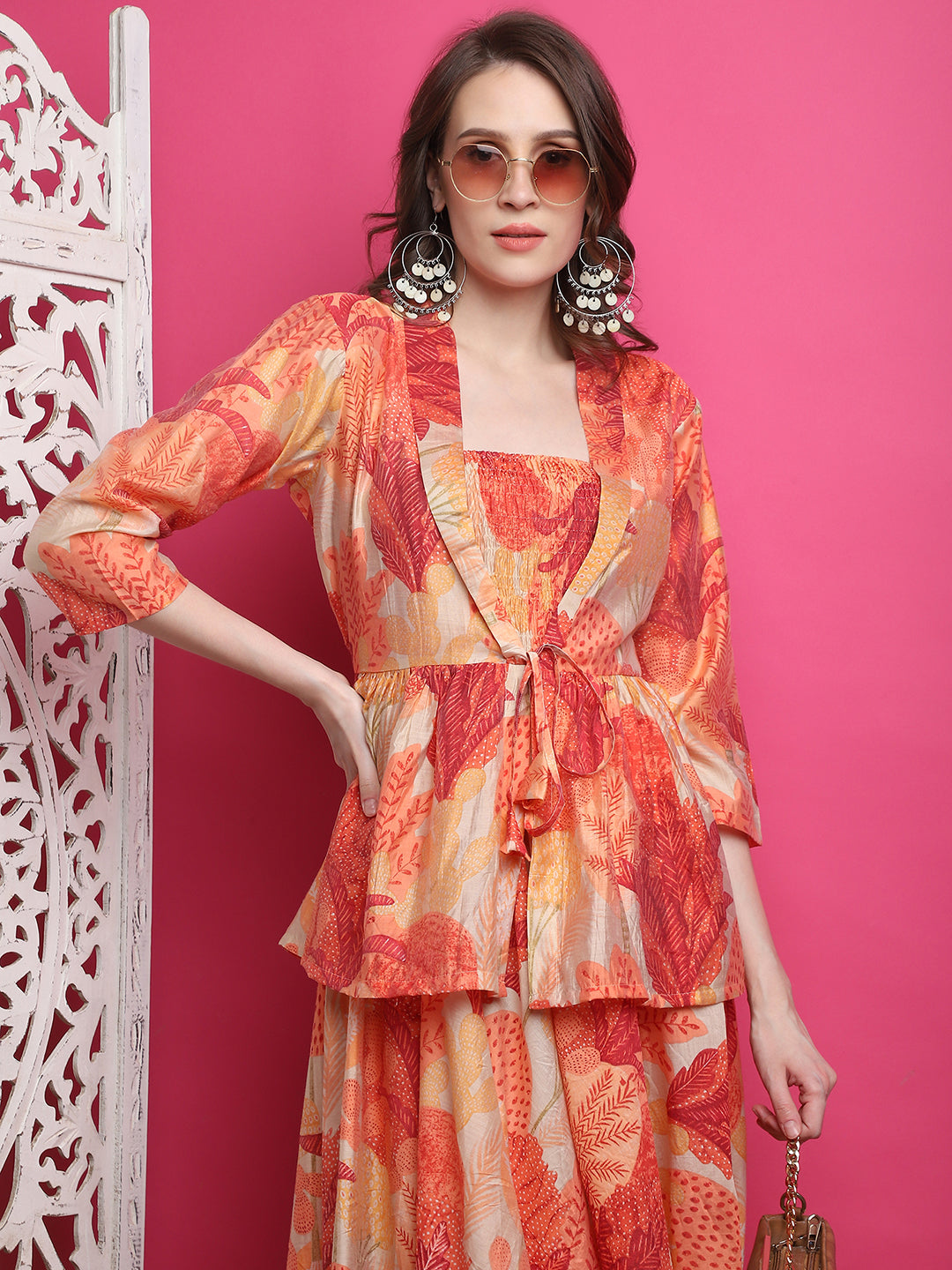 Aawari Women Chanderi Printed Dresses / Western Wear