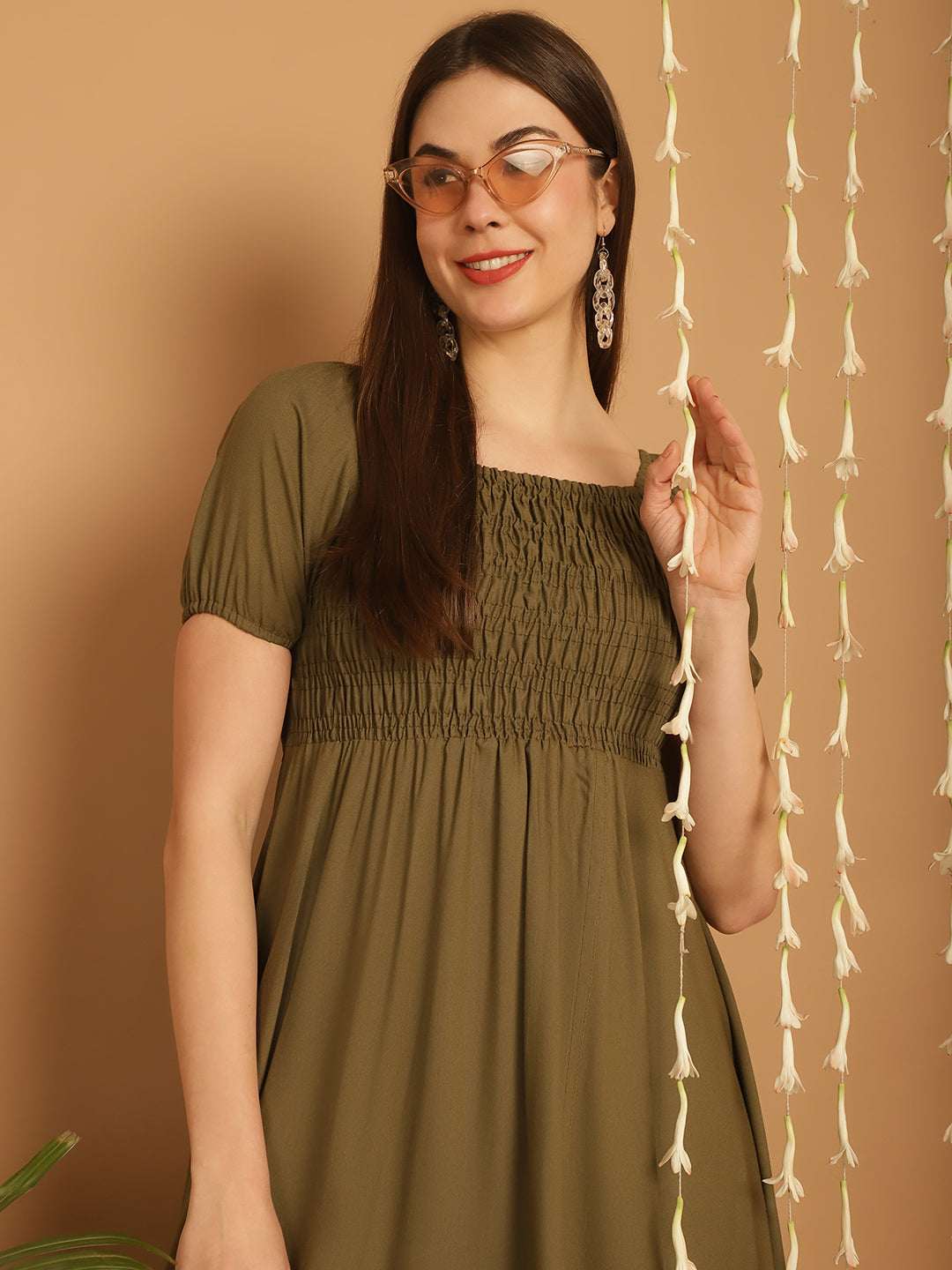 Women Bobbin Dress With Flared Cut