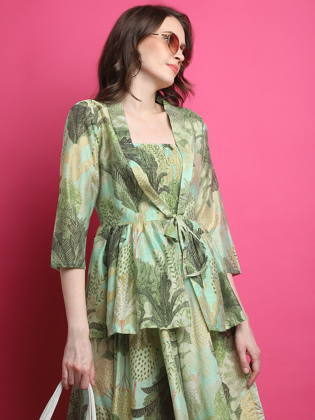 Aawari Women Chanderi Printed Dresses / Western Wear