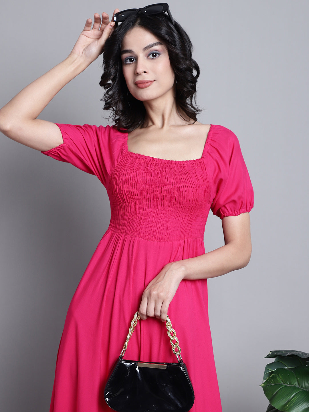 Aawari Women Rayon Solid Elegant Dresses