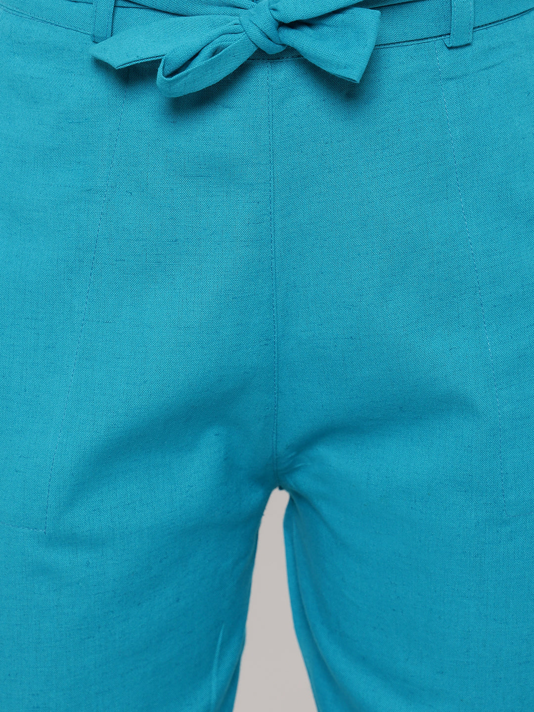 Aawari Solid Pant With Belt ( CERULEAN )