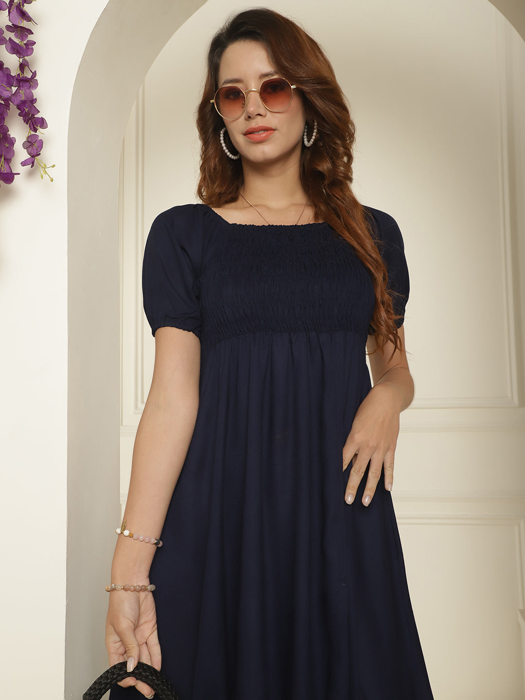 Women Bobbin Dress With Flared Cut