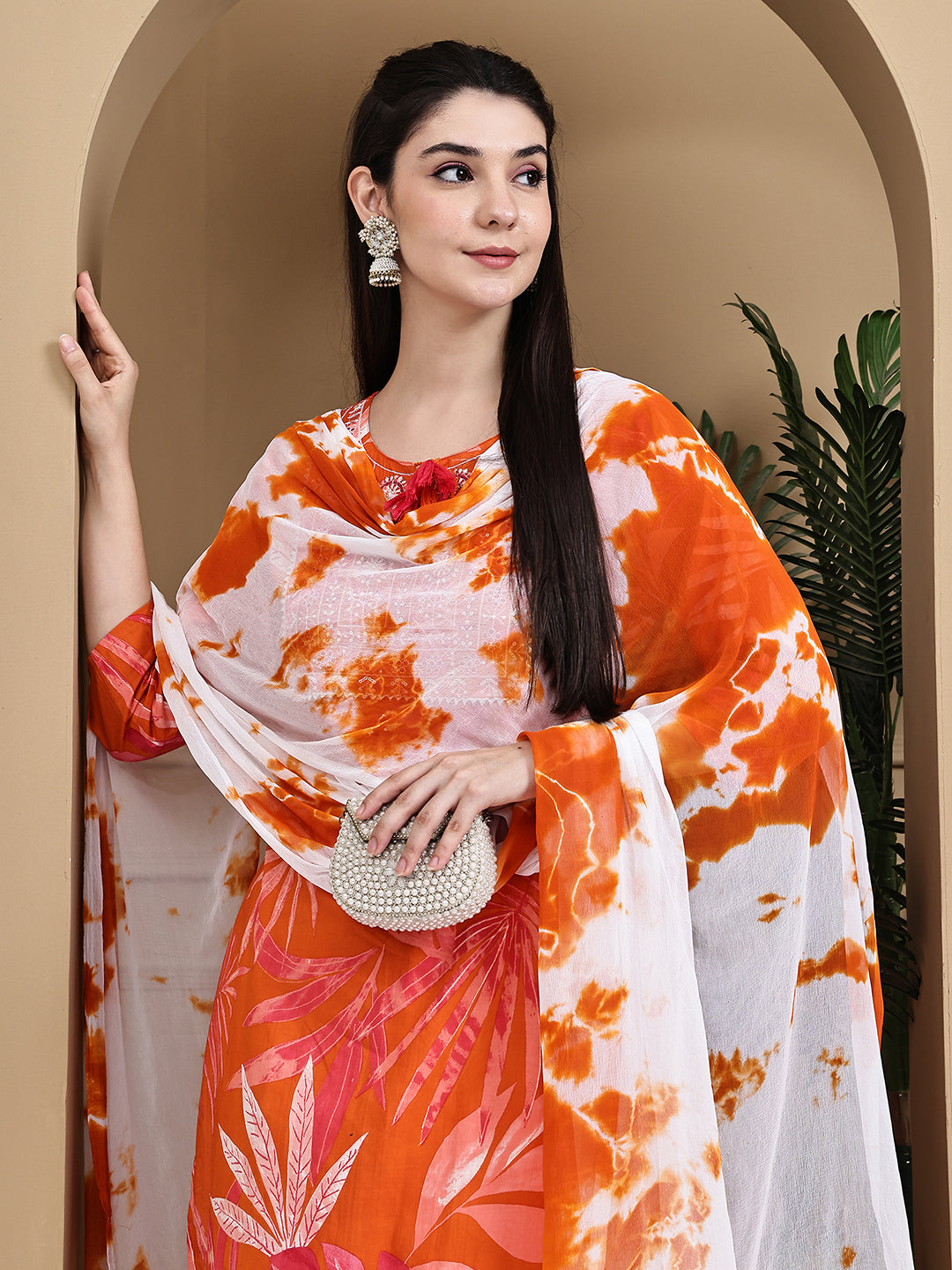 Aawari Cotton Printed Three Piece Suit Set