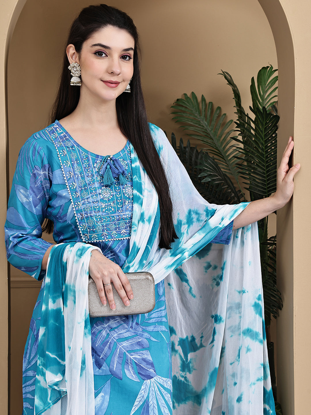 Aawari Cotton Printed Three Pice Suit Set