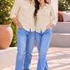 Couple’s Cream Button-Down Shirts – Elegant Matching Casual Shirt Set for Couples