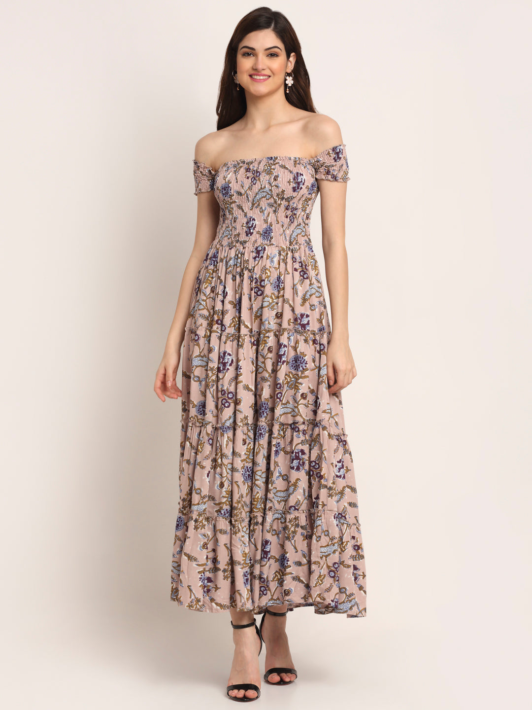 Aawari Off Shoulder Heather Dress