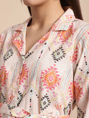 Aawari Women Cotton Printed Shirt With Trouser