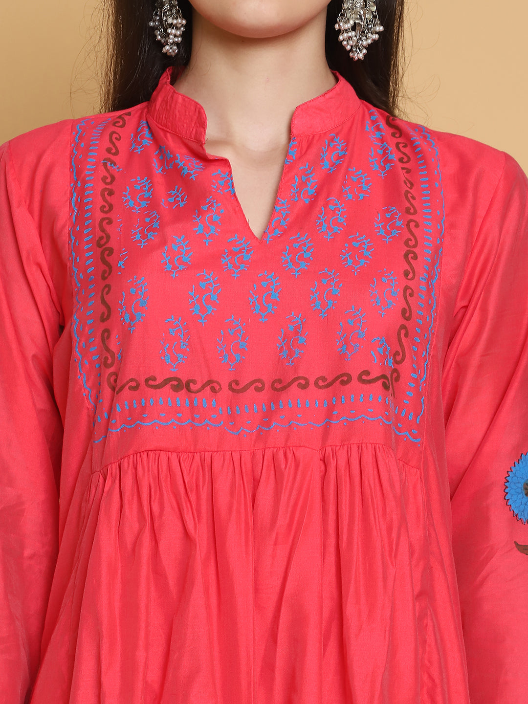 Aawari Chanderi Printed Two Piece Suit Set