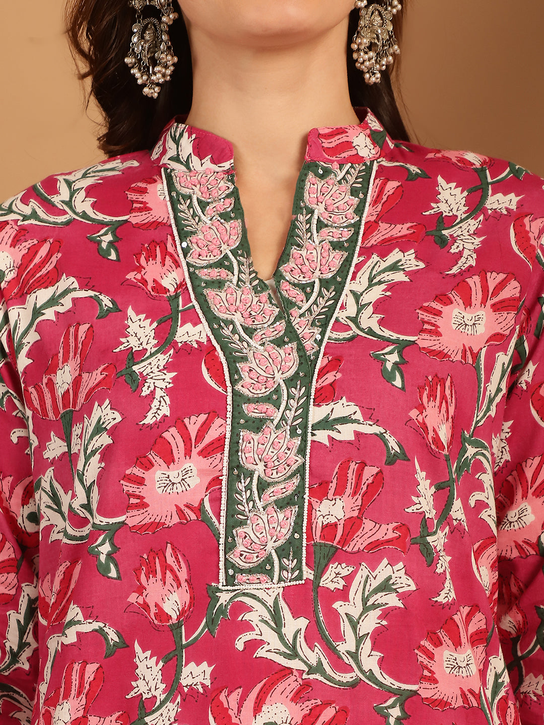 Aawari Cotton Printed Three Piece Suit Sets