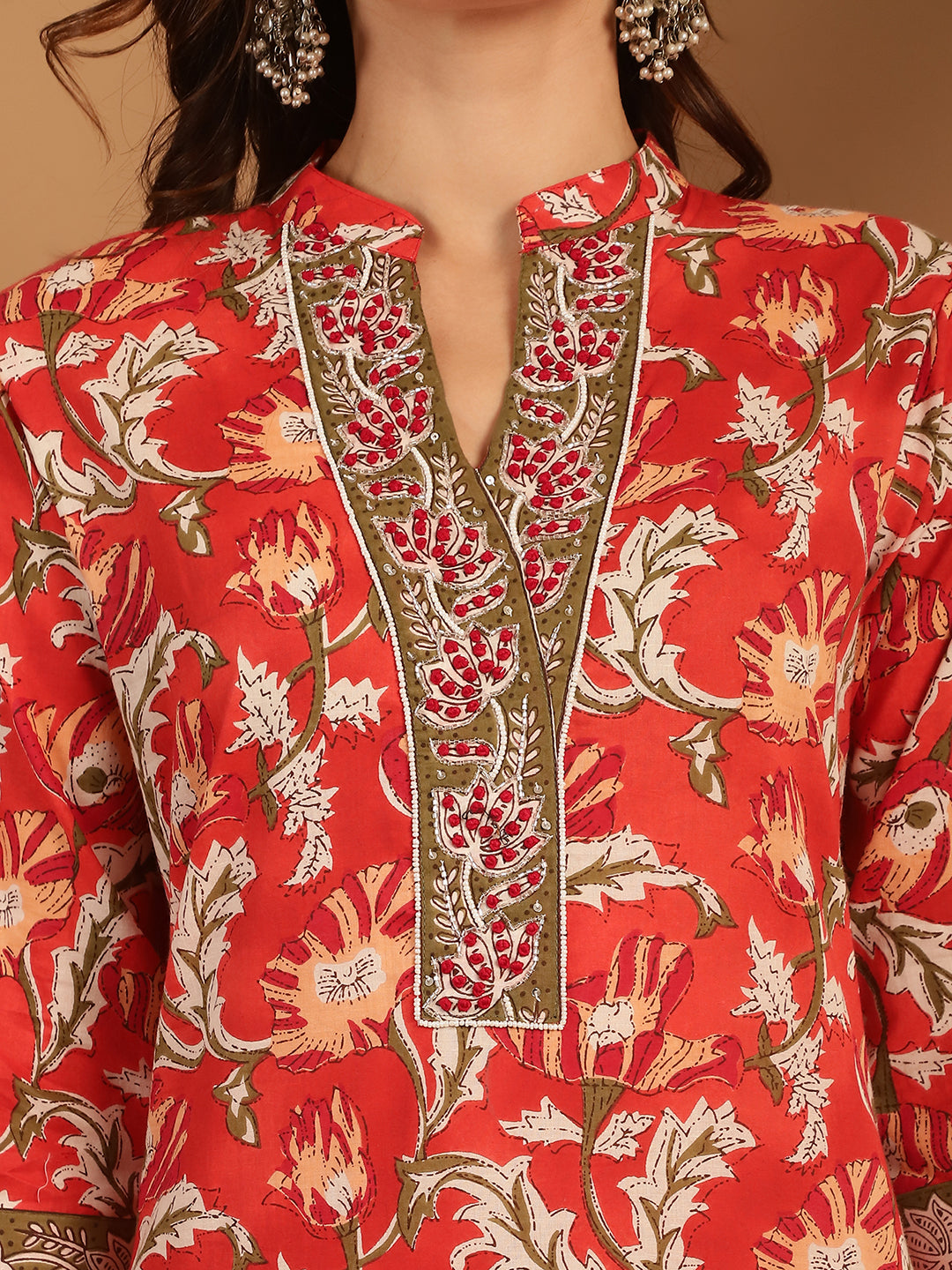 Aawari Cotton Printed Three Piece Suit Sets