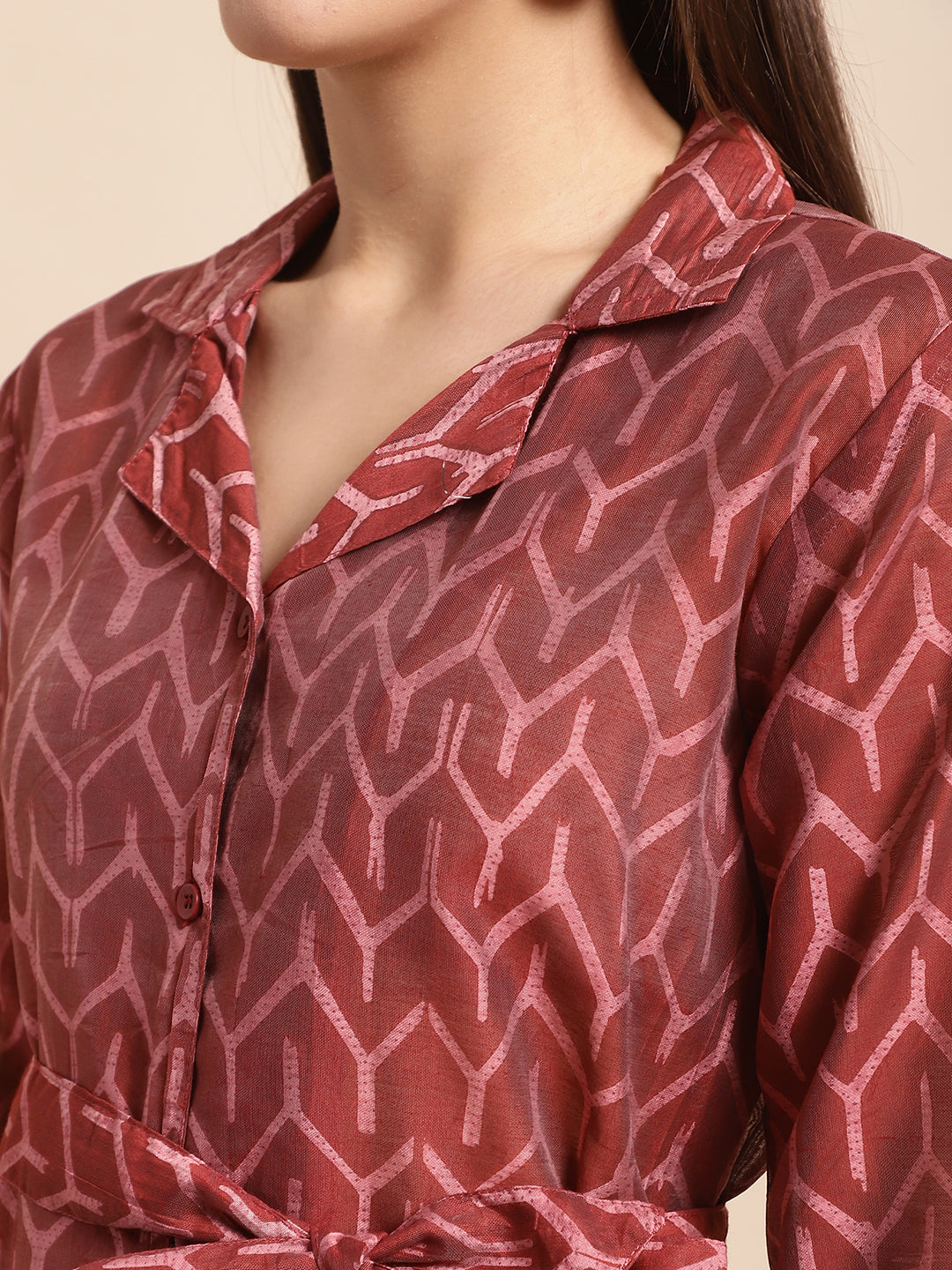 Aawari Women Chanderi Printed Shirt With Trouser